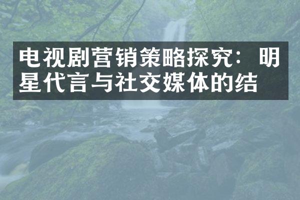 电视剧营销策略探究：明星代言与社交媒体的结合