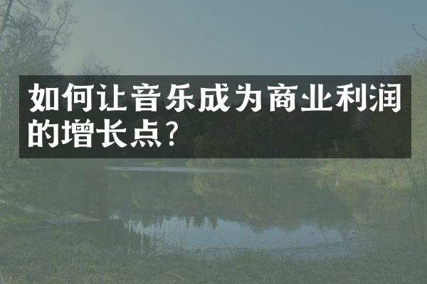 如何让音乐成为商业利润的增长点？