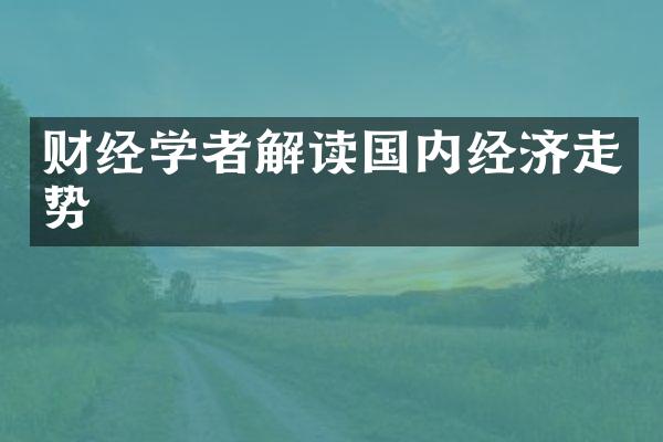 财经学者解读国内经济走势