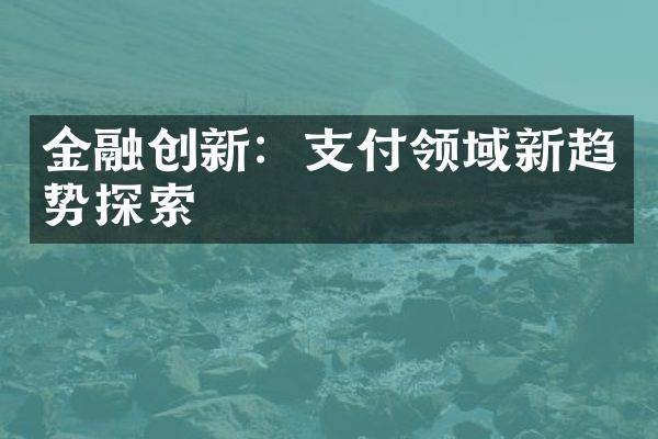 金融创新：支付领域新趋势探索