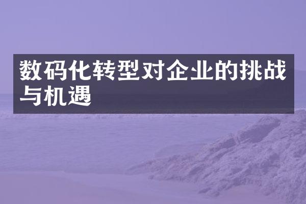 数码化转型对企业的挑战与机遇