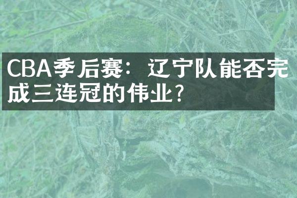 CBA季后赛：辽宁队能否完成三连冠的伟业？