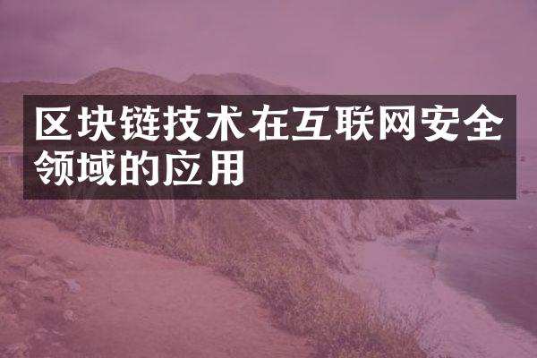 区块链技术在互联网安全领域的应用