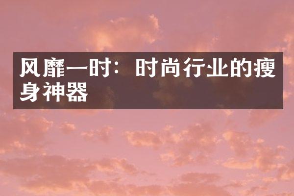 风靡一时：时尚行业的瘦身神器