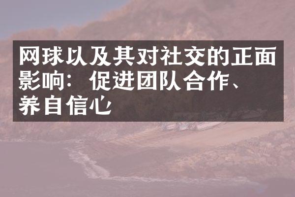 网球以及其对社交的正面影响：促进团队合作、培养自信心