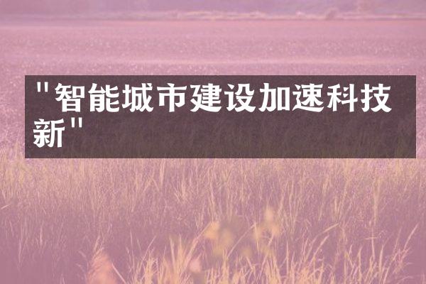 "智能城市建设加速科技创新"