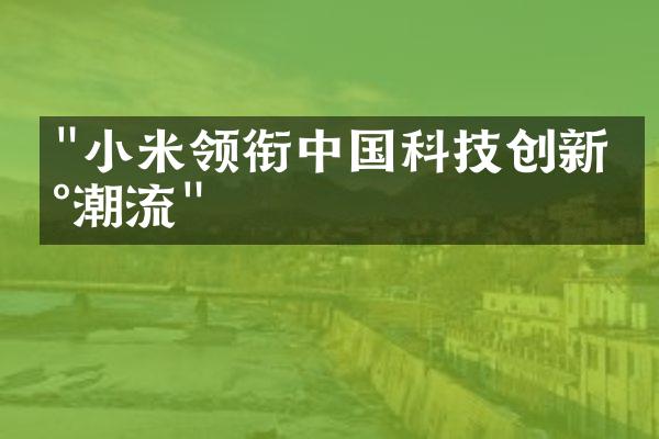 "小米领衔中国科技创新新潮流"