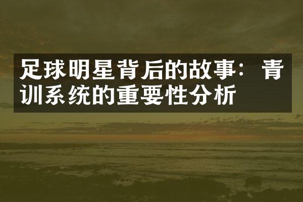 足球明星背后的故事：青训系统的重要性分析