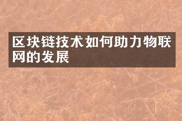 区块链技术如何助力物联网的发展