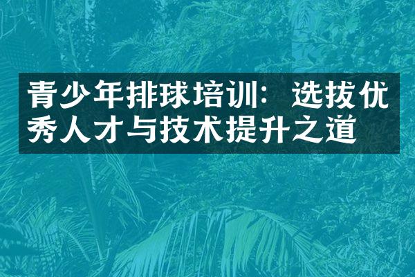 青少年排球培训：选拔优秀人才与技术提升之道