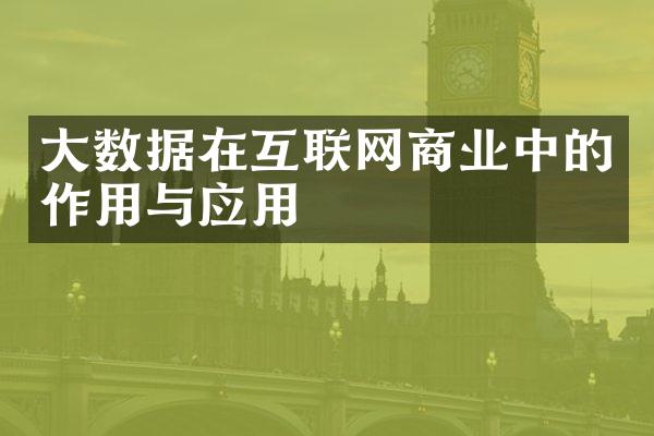 大数据在互联网商业中的作用与应用