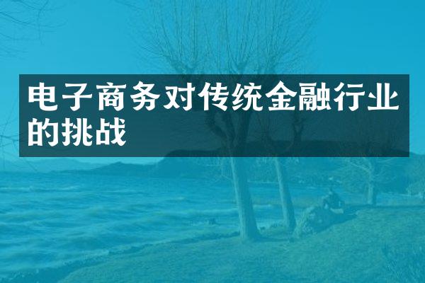 电子商务对传统金融行业的挑战