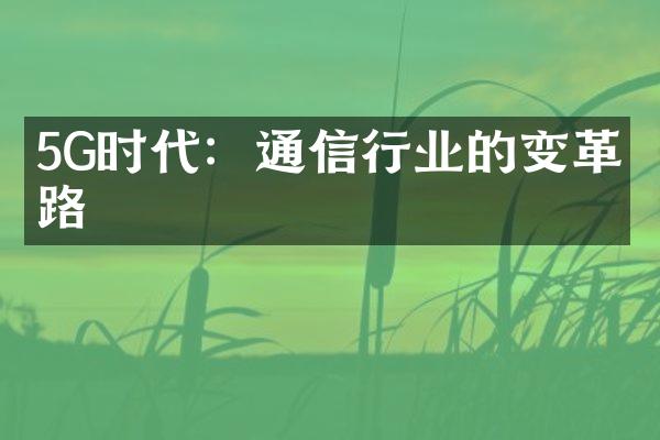 5G时代：通信行业的变革之路