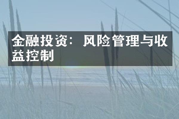 金融投资：风险管理与收益控制