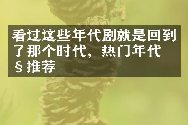 看过这些年代剧就是回到了那个时代，热门年代剧推荐