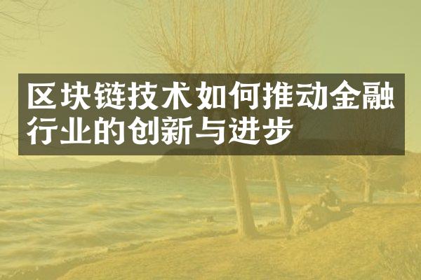 区块链技术如何推动金融行业的创新与进步