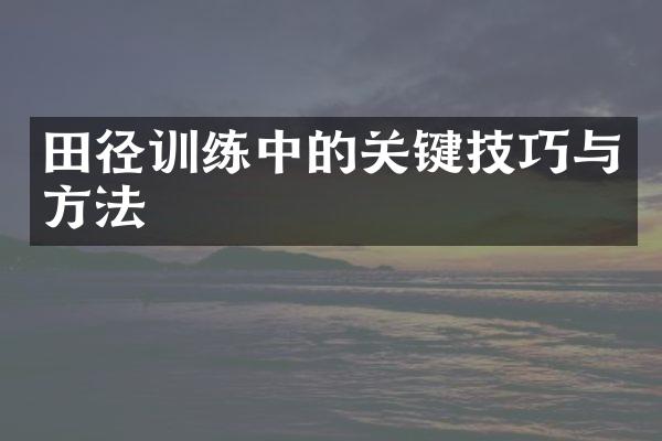 田径训练中的关键技巧与方法