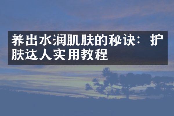 养出水润肌肤的秘诀：护肤达人实用教程