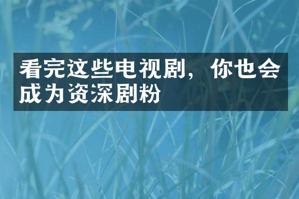 看完这些电视剧，你也会成为资深剧粉