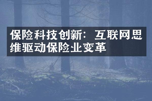 保险科技创新：互联网思维驱动保险业变革