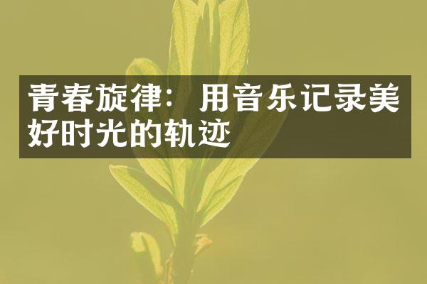 青春旋律：用音乐记录美好时光的轨迹