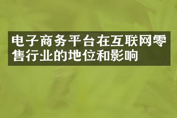 电子商务平台在互联网零售行业的地位和影响