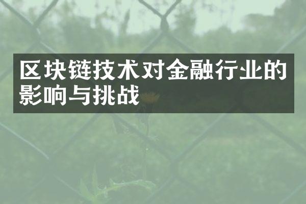 区块链技术对金融行业的影响与挑战