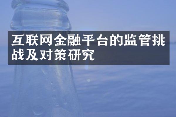 互联网金融平台的监管挑战及对策研究