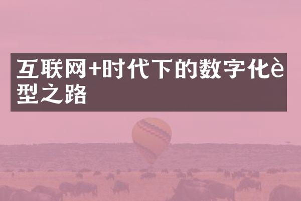 互联网+时代下的数字化转型之路