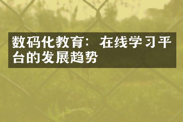 数码化教育：在线学习平台的发展趋势