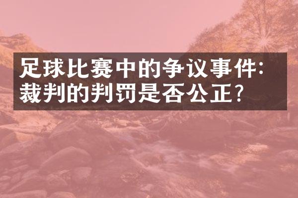 足球比赛中的争议事件：裁判的判罚是否公正？