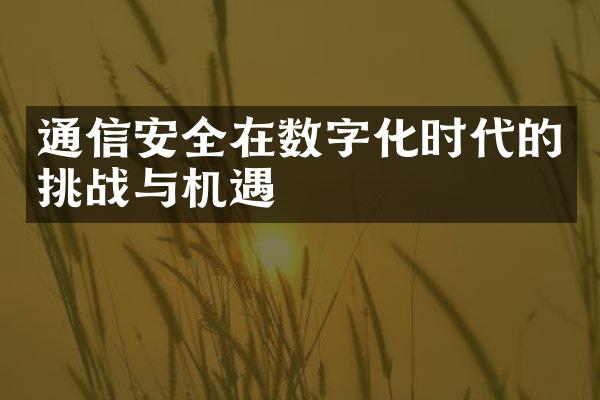 通信安全在数字化时代的挑战与机遇