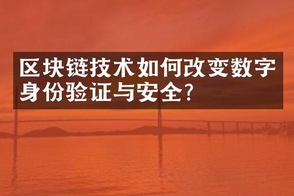 区块链技术如何改变数字身份验证与安全？