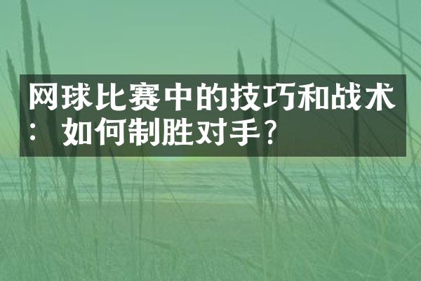 网球比赛中的技巧和战术：如何制胜对手？