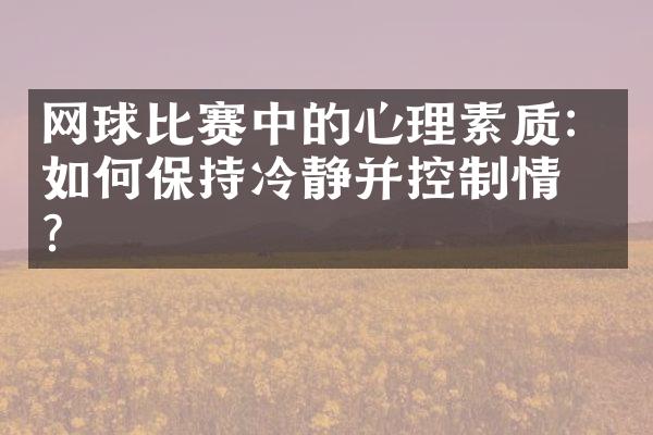 网球比赛中的心理素质：如何保持冷静并控制情绪？