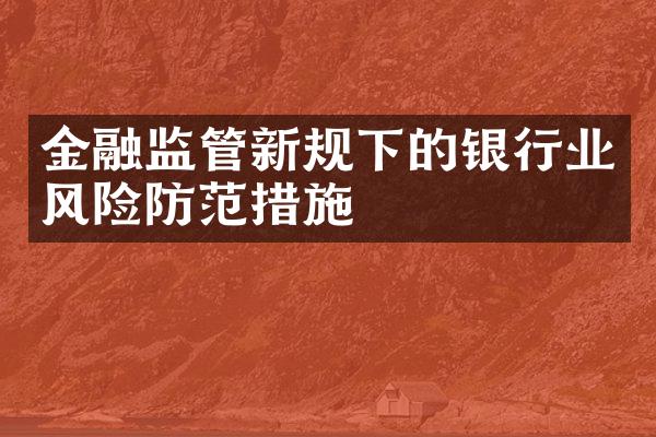 金融监管新规下的银行业风险防范措施