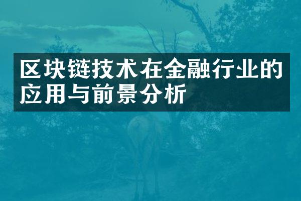 区块链技术在金融行业的应用与前景分析