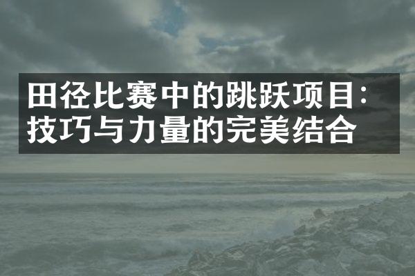 田径比赛中的跳跃项目：技巧与力量的完美结合