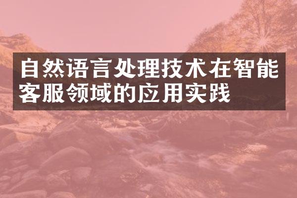 自然语言处理技术在智能客服领域的应用实践