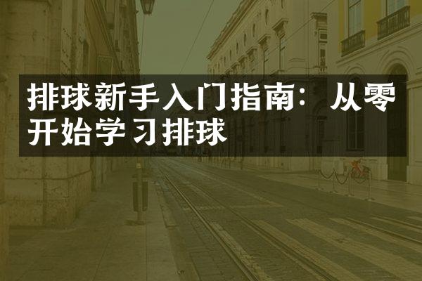 排球新手入门指南：从零开始学排球