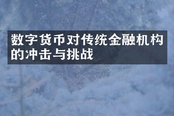 数字货币对传统金融机构的冲击与挑战