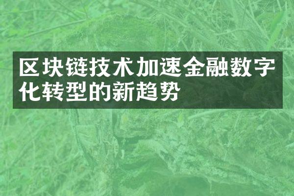 区块链技术加速金融数字化转型的新趋势