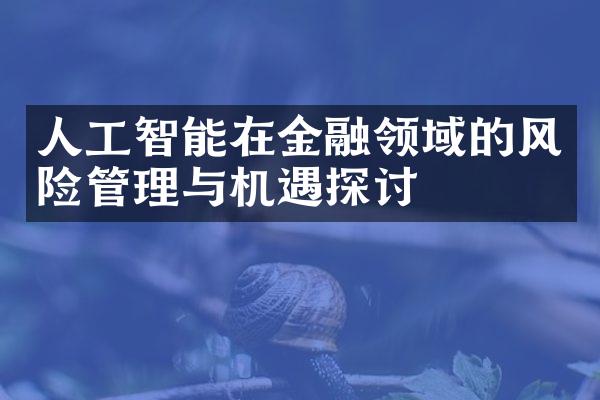 人工智能在金融领域的风险管理与机遇探讨