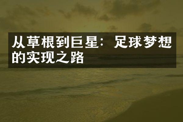 从草根到巨星：足球梦想的实现之路