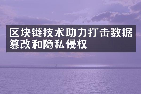 区块链技术助力打击数据篡改和隐私侵权