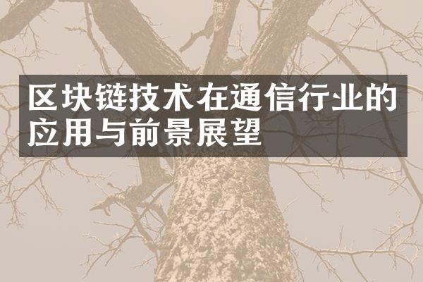 区块链技术在通信行业的应用与前景展望