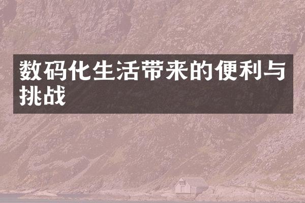 数码化生活带来的便利与挑战