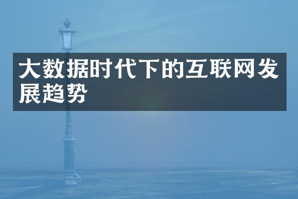 大数据时代下的互联网发展趋势