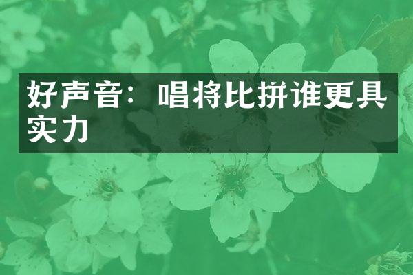 好声音：唱将比拼谁更具实力