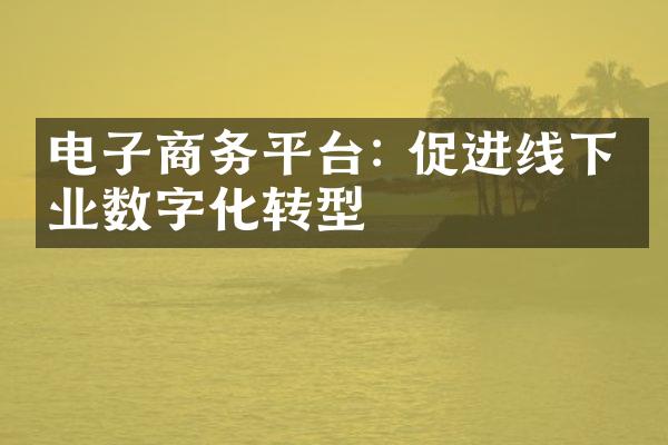 电子商务平台: 促进线下企业数字化转型